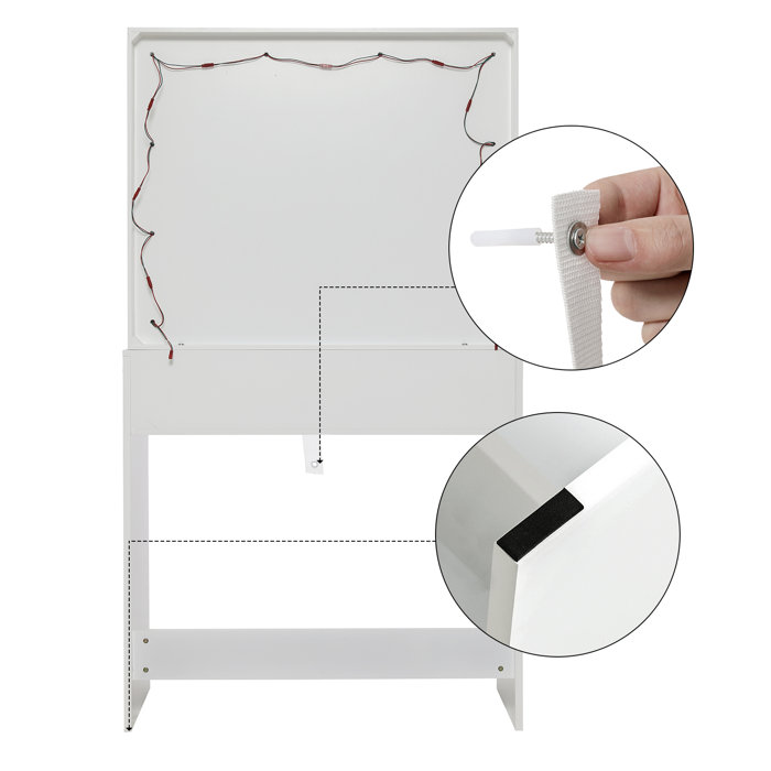 Latitude Run® Solid Wood Vanity Set with Stool and Mirror Wayfair